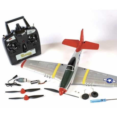 Rage RC P51D Mustang Micro avion listo para volar