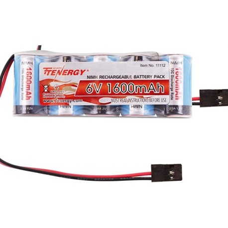 TENERGY bateria recargable NiMH RC de 6 V con conector Hitec